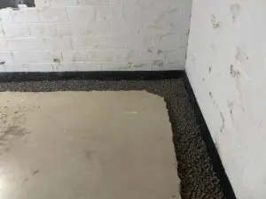 A picture of floor construction of a house