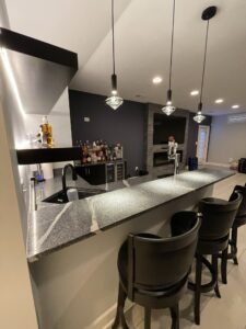 Basement bar next to the home theatre