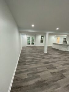 A wide basement space