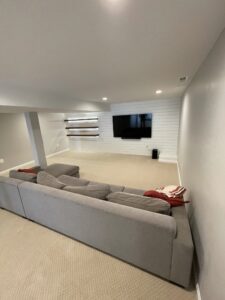 An L-shaped sofa set