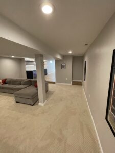A basement room and space