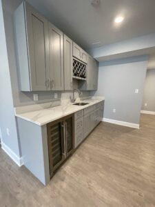 White cabinetry and countertops