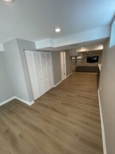 White doors and basement space