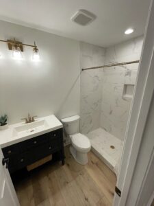 White features of the bathroom
