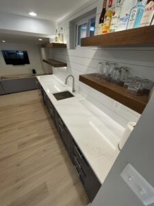 Kitchen features in the basement