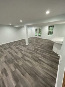 A wide basement space for furniture