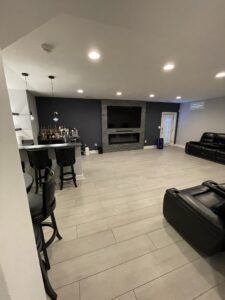 A living space in the basement
