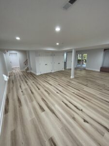 Basement flooring and room features